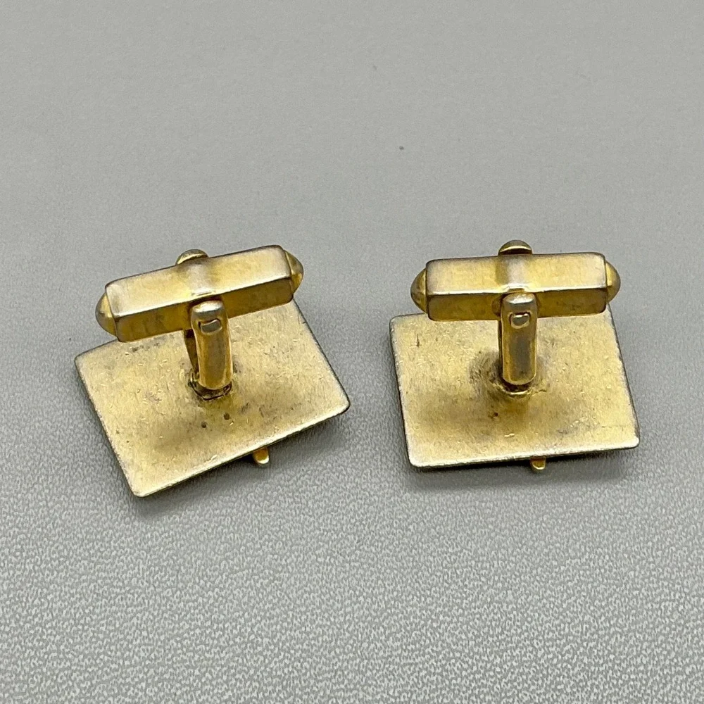 Swank Vintage Cufflinks Gold Tone Scottish Terrier Dog Men's Dress Accessory